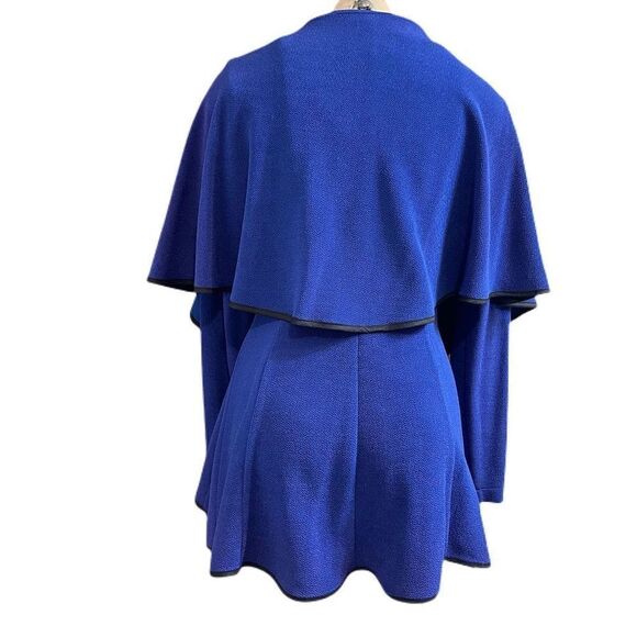Design Today’s Cobalt Blue Pea Coat Big Button Lagenlook Jacket Size Medium - Picture 3 of 8